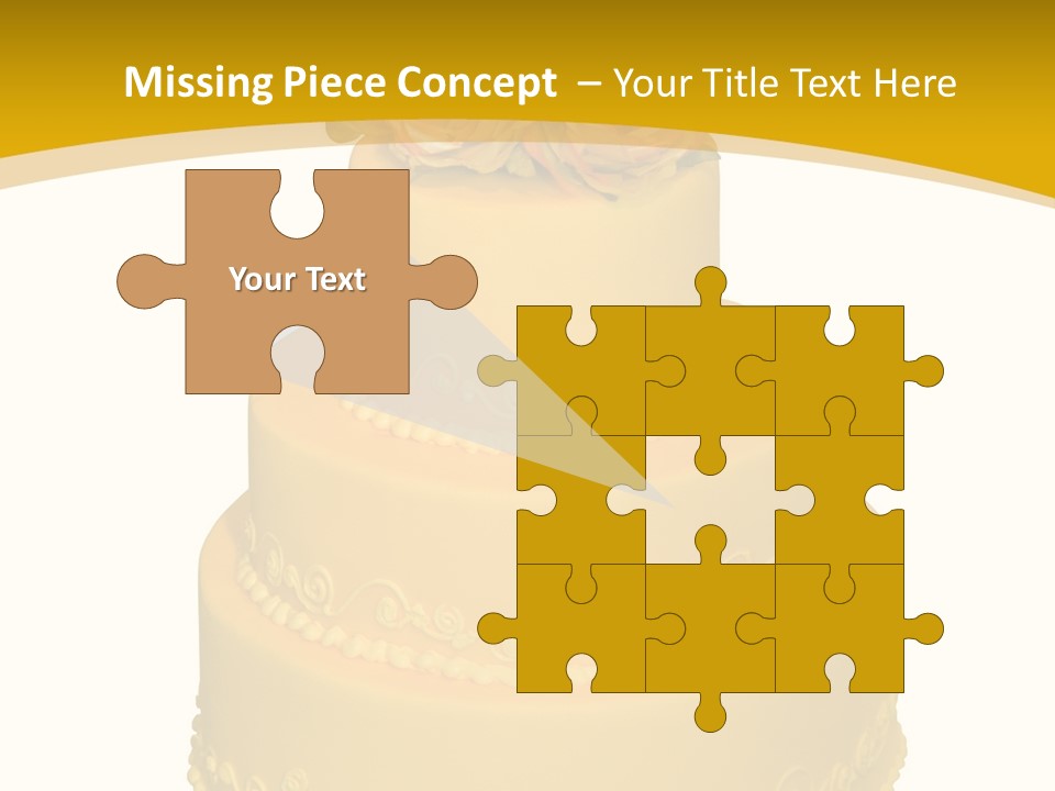 Wedding Cake Decorated With Flowers On The Top (Isolated On White) PowerPoint Template