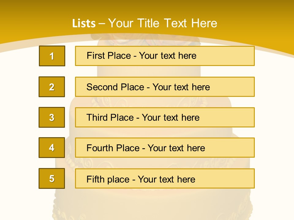Wedding Cake Decorated With Flowers On The Top (Isolated On White) PowerPoint Template