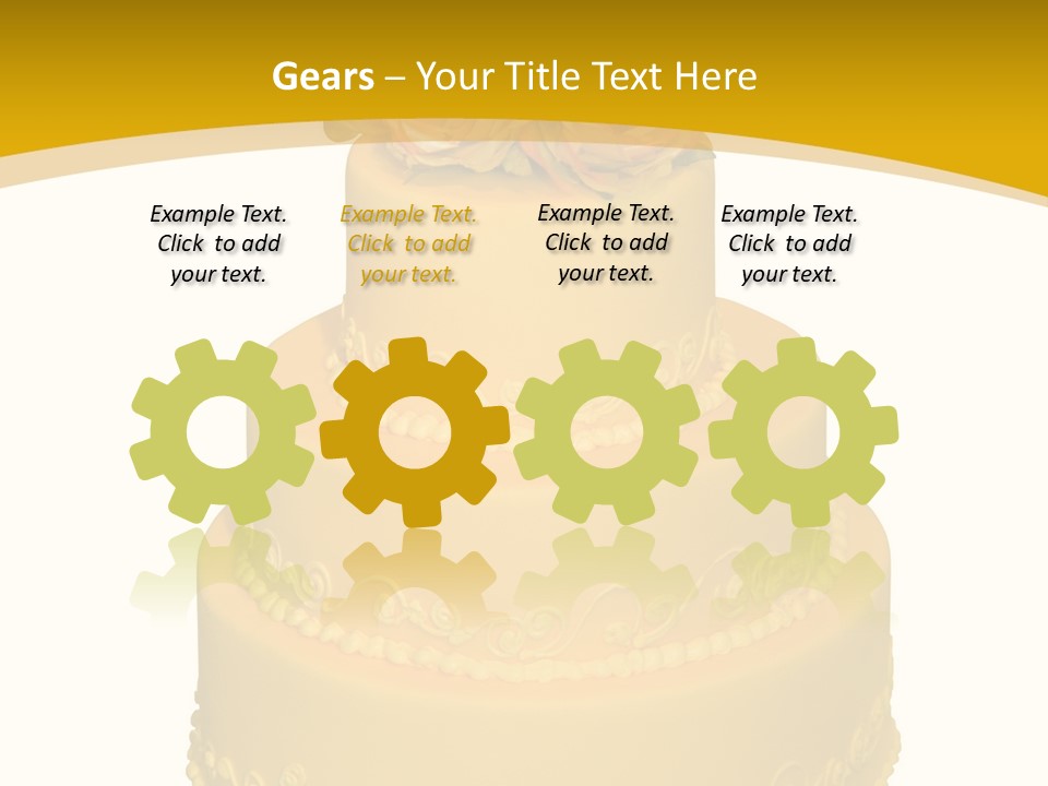 Wedding Cake Decorated With Flowers On The Top (Isolated On White) PowerPoint Template