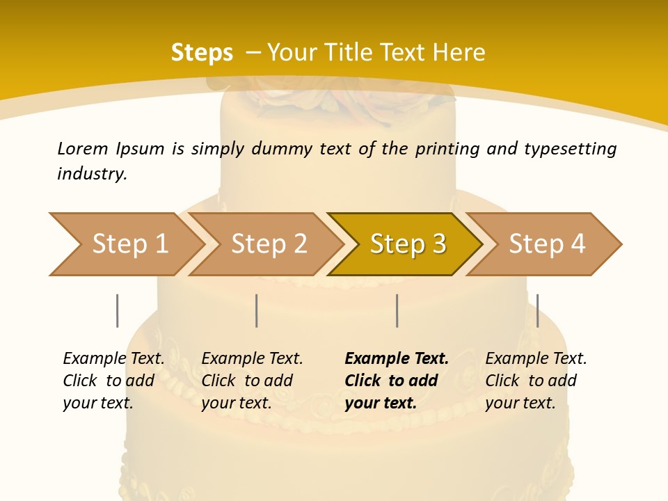 Wedding Cake Decorated With Flowers On The Top (Isolated On White) PowerPoint Template
