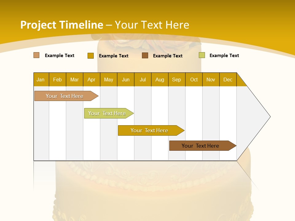 Wedding Cake Decorated With Flowers On The Top (Isolated On White) PowerPoint Template