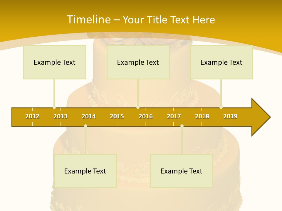 Wedding Cake Decorated With Flowers On The Top (Isolated On White) PowerPoint Template