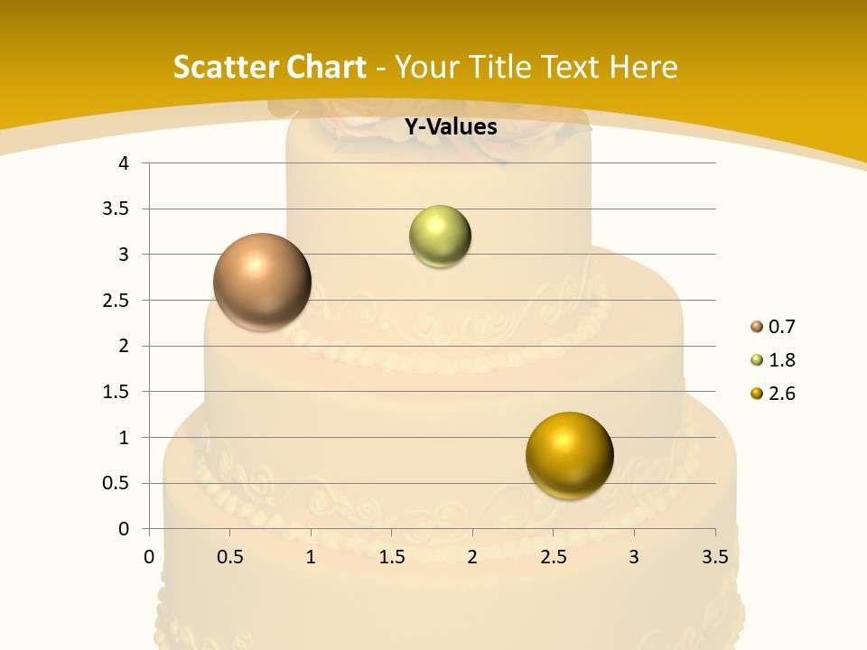 Wedding Cake Decorated With Flowers On The Top (Isolated On White) PowerPoint Template