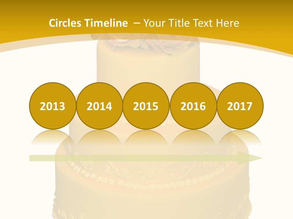 Wedding Cake Decorated With Flowers On The Top (Isolated On White) PowerPoint Template