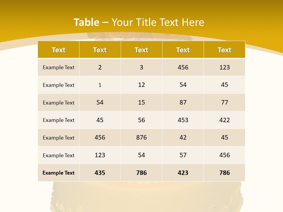 Wedding Cake Decorated With Flowers On The Top (Isolated On White) PowerPoint Template