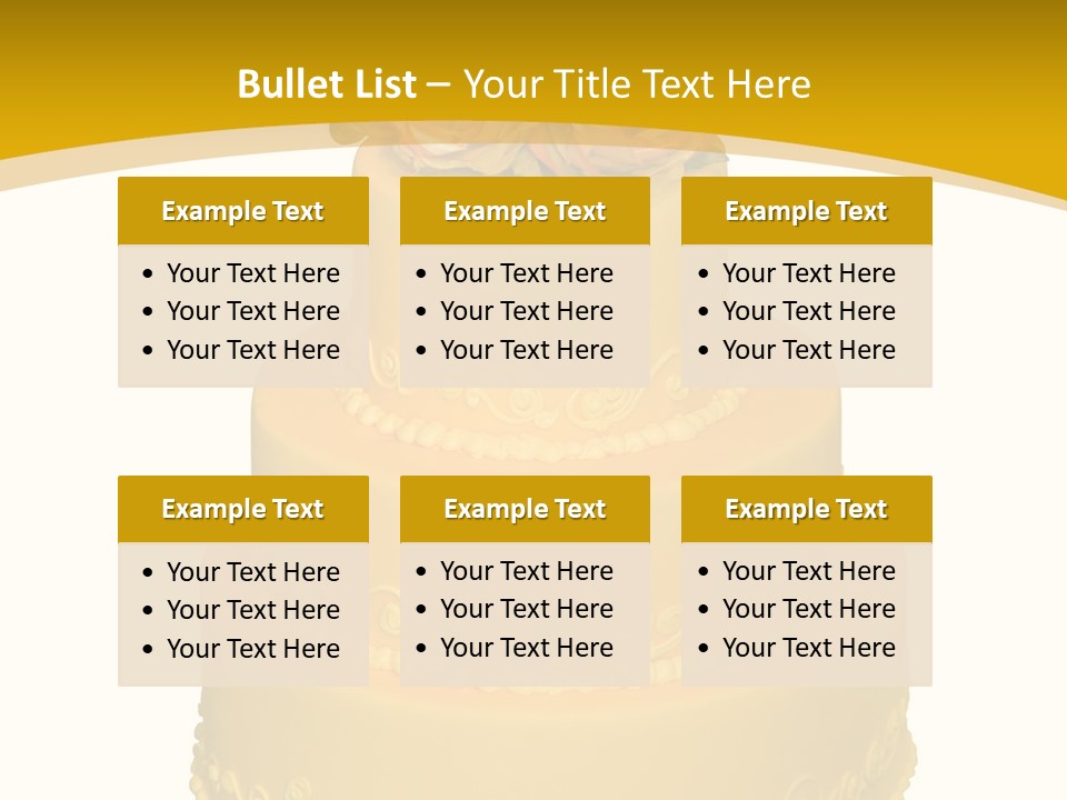 Wedding Cake Decorated With Flowers On The Top (Isolated On White) PowerPoint Template