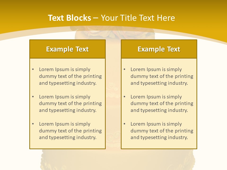 Wedding Cake Decorated With Flowers On The Top (Isolated On White) PowerPoint Template