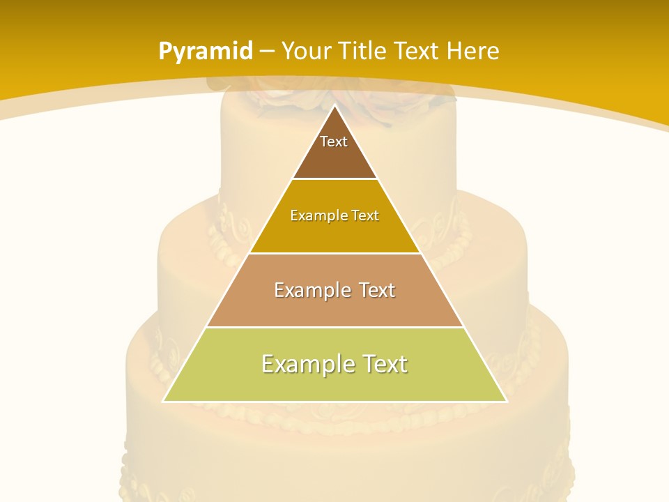 Wedding Cake Decorated With Flowers On The Top (Isolated On White) PowerPoint Template