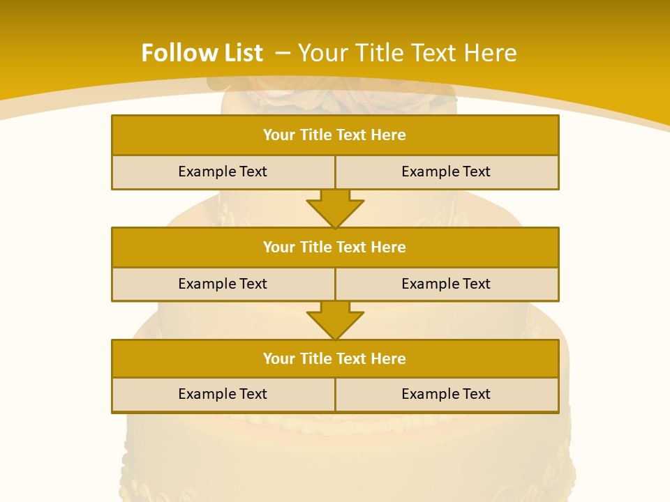 Wedding Cake Decorated With Flowers On The Top (Isolated On White) PowerPoint Template