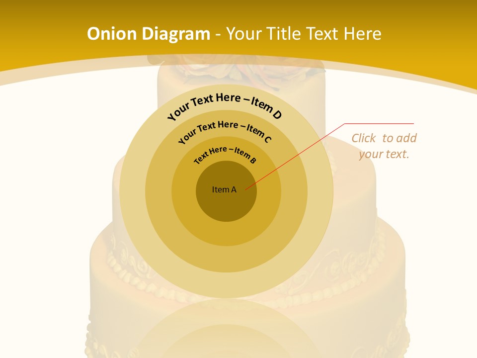 Wedding Cake Decorated With Flowers On The Top (Isolated On White) PowerPoint Template