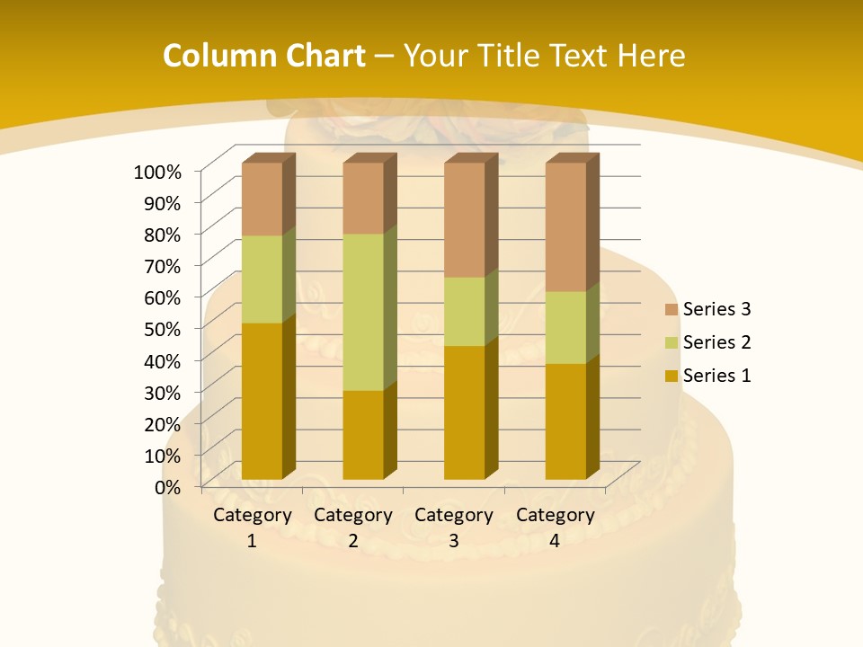 Wedding Cake Decorated With Flowers On The Top (Isolated On White) PowerPoint Template