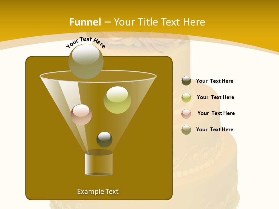 Wedding Cake Decorated With Flowers On The Top (Isolated On White) PowerPoint Template