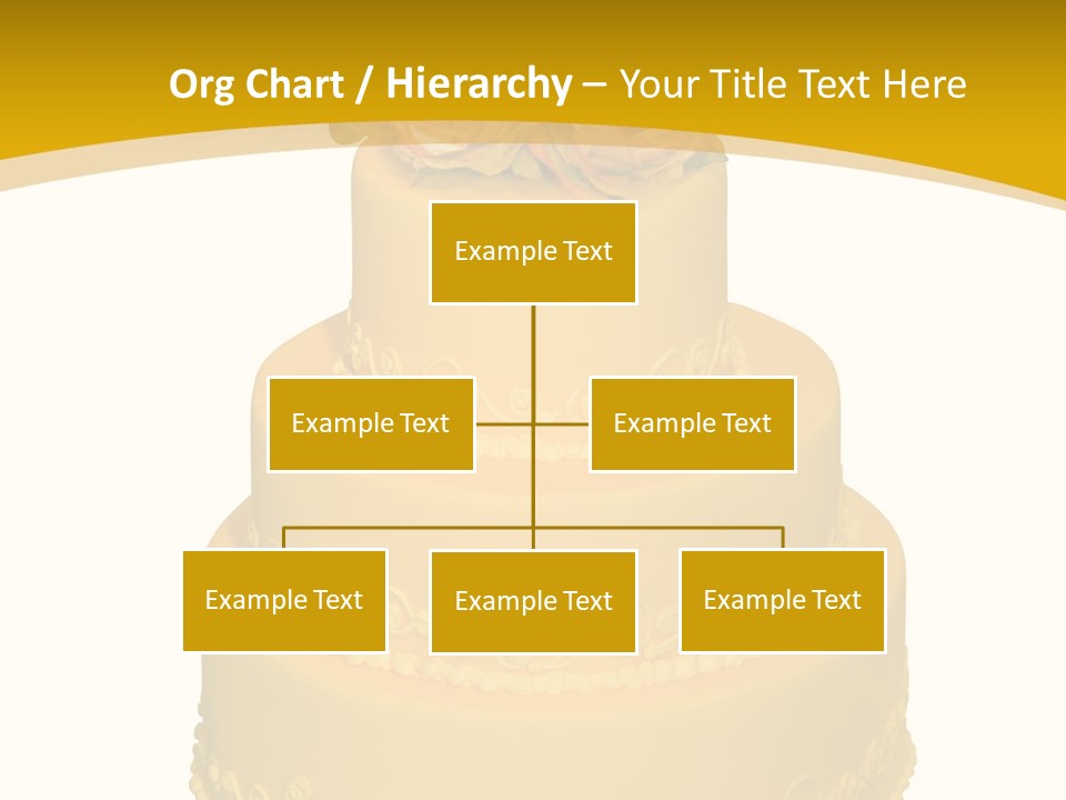 Wedding Cake Decorated With Flowers On The Top (Isolated On White) PowerPoint Template