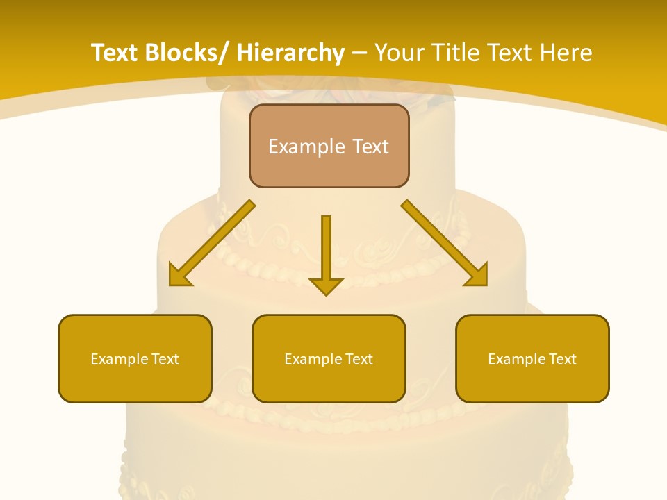 Wedding Cake Decorated With Flowers On The Top (Isolated On White) PowerPoint Template