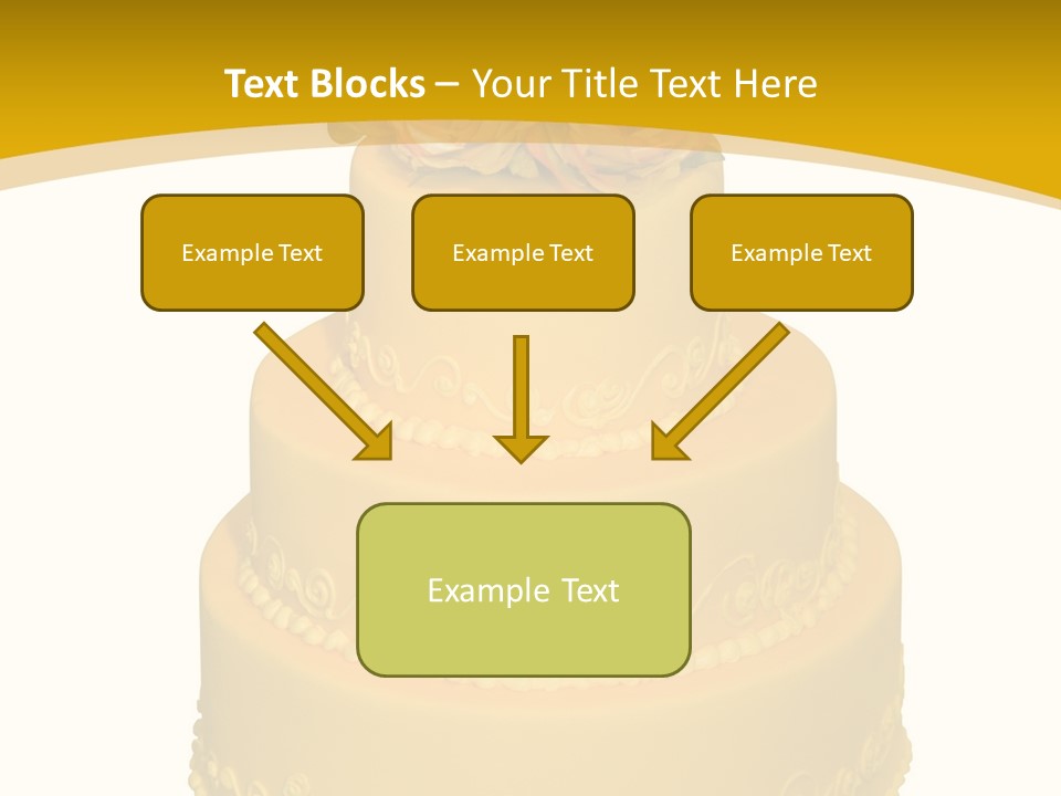 Wedding Cake Decorated With Flowers On The Top (Isolated On White) PowerPoint Template