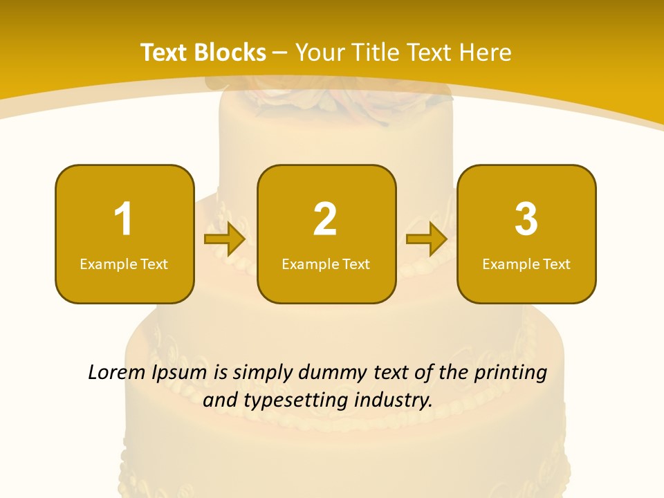 Wedding Cake Decorated With Flowers On The Top (Isolated On White) PowerPoint Template