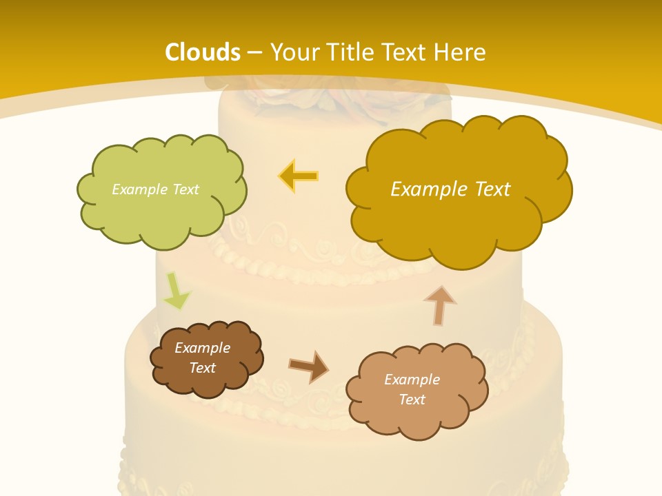 Wedding Cake Decorated With Flowers On The Top (Isolated On White) PowerPoint Template