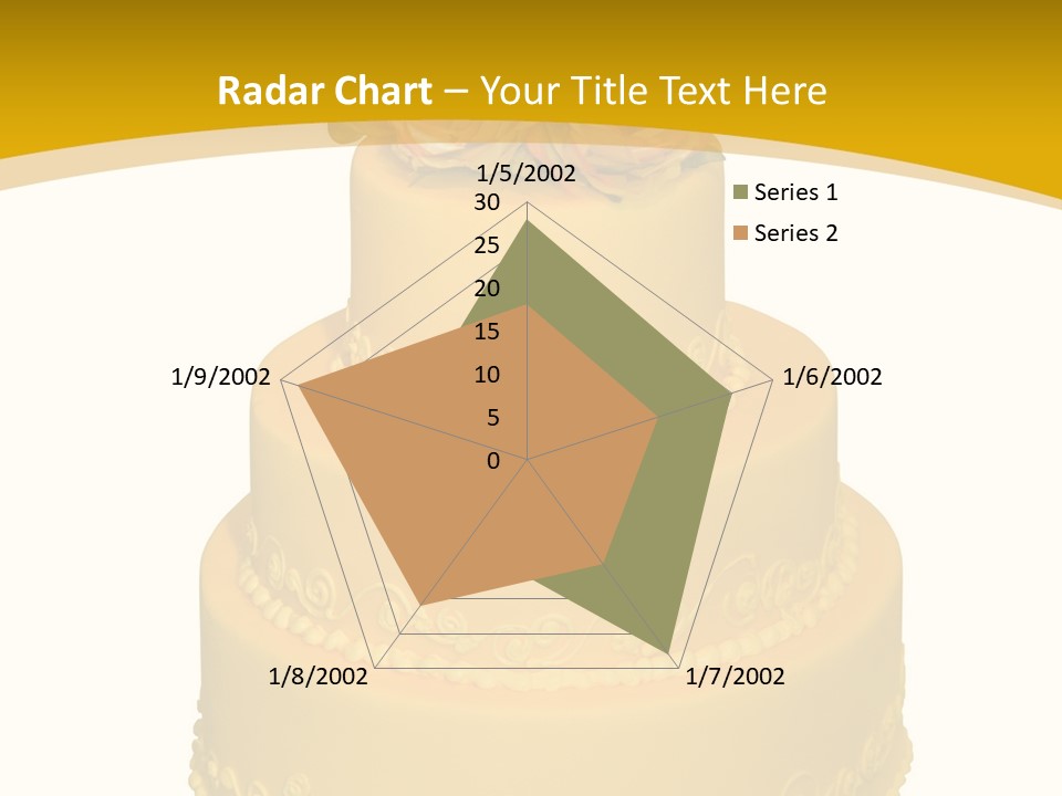 Wedding Cake Decorated With Flowers On The Top (Isolated On White) PowerPoint Template