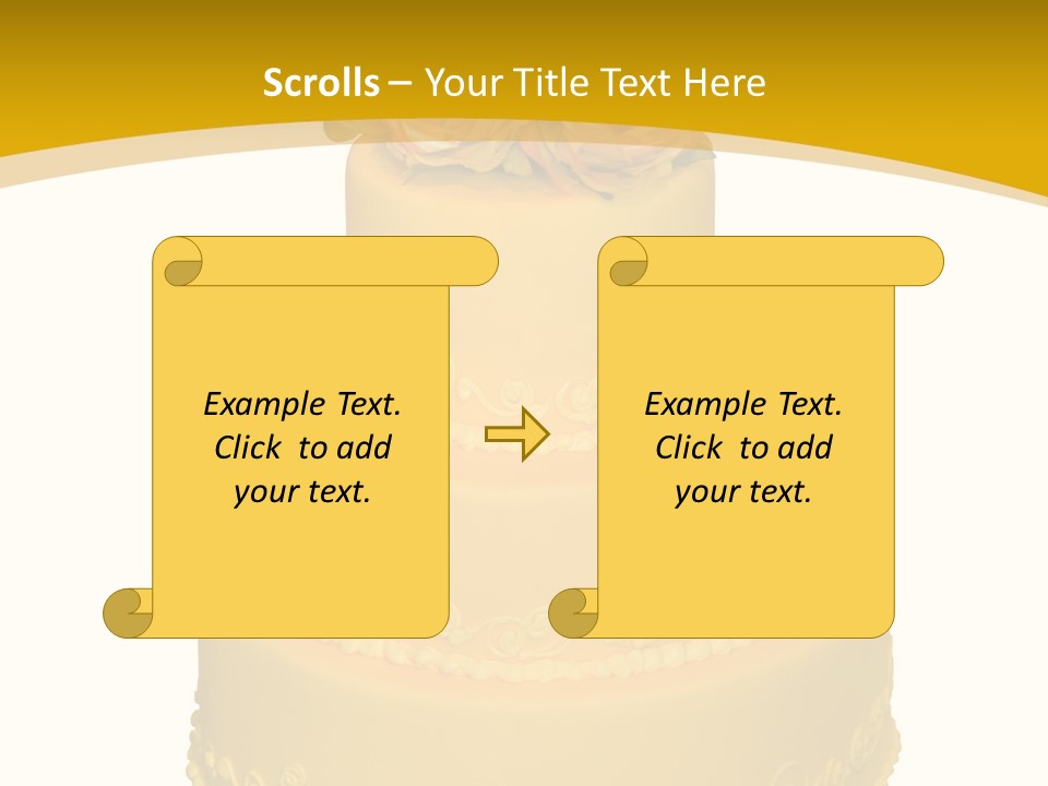 Wedding Cake Decorated With Flowers On The Top (Isolated On White) PowerPoint Template