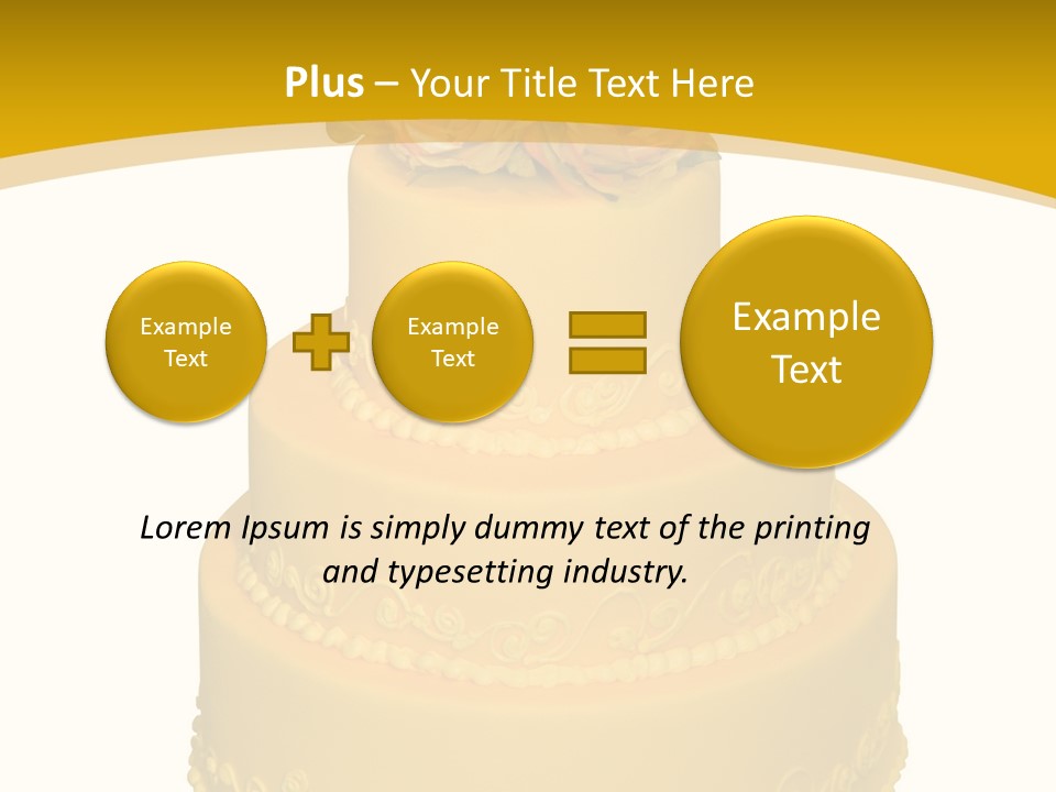 Wedding Cake Decorated With Flowers On The Top (Isolated On White) PowerPoint Template
