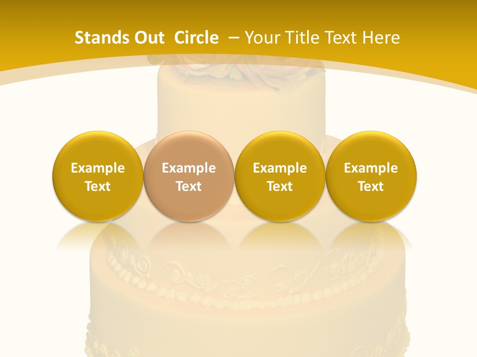 Wedding Cake Decorated With Flowers On The Top (Isolated On White) PowerPoint Template