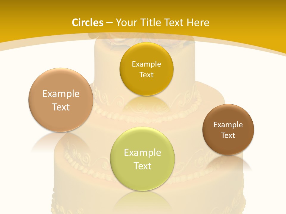 Wedding Cake Decorated With Flowers On The Top (Isolated On White) PowerPoint Template