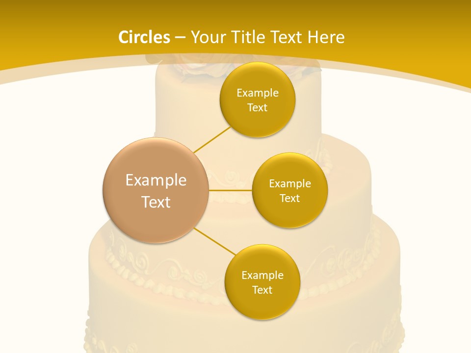 Wedding Cake Decorated With Flowers On The Top (Isolated On White) PowerPoint Template