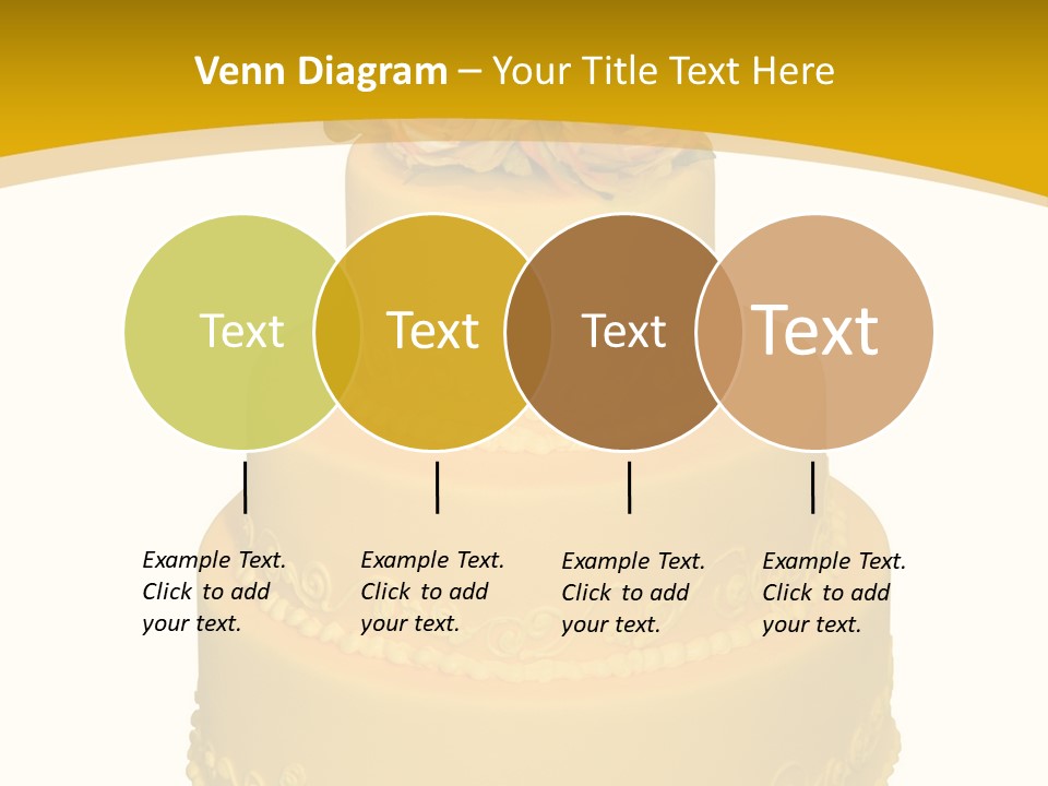 Wedding Cake Decorated With Flowers On The Top (Isolated On White) PowerPoint Template