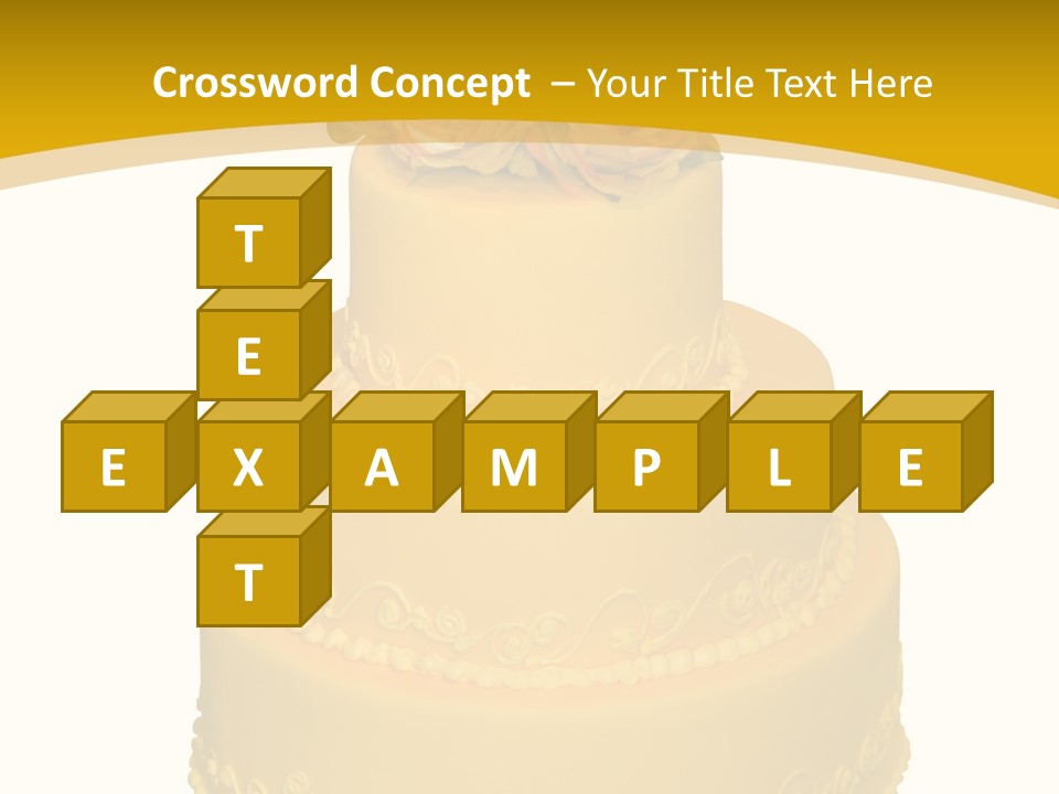 Wedding Cake Decorated With Flowers On The Top (Isolated On White) PowerPoint Template