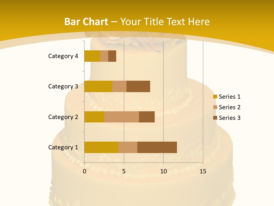 Wedding Cake Decorated With Flowers On The Top (Isolated On White) PowerPoint Template