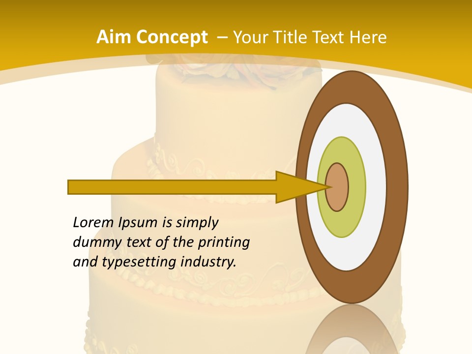 Wedding Cake Decorated With Flowers On The Top (Isolated On White) PowerPoint Template