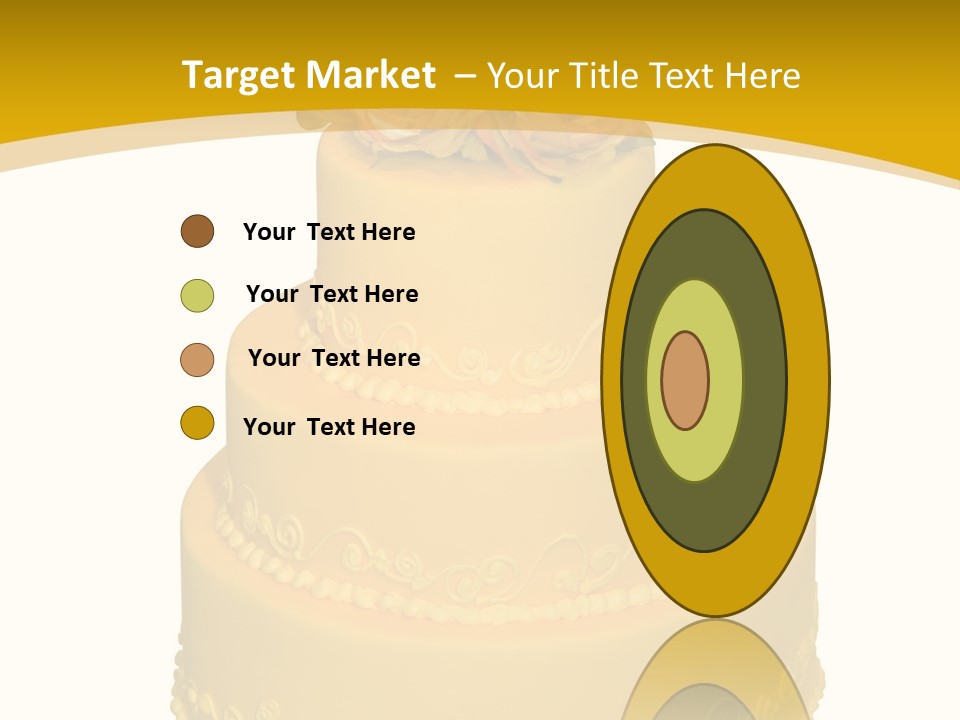 Wedding Cake Decorated With Flowers On The Top (Isolated On White) PowerPoint Template