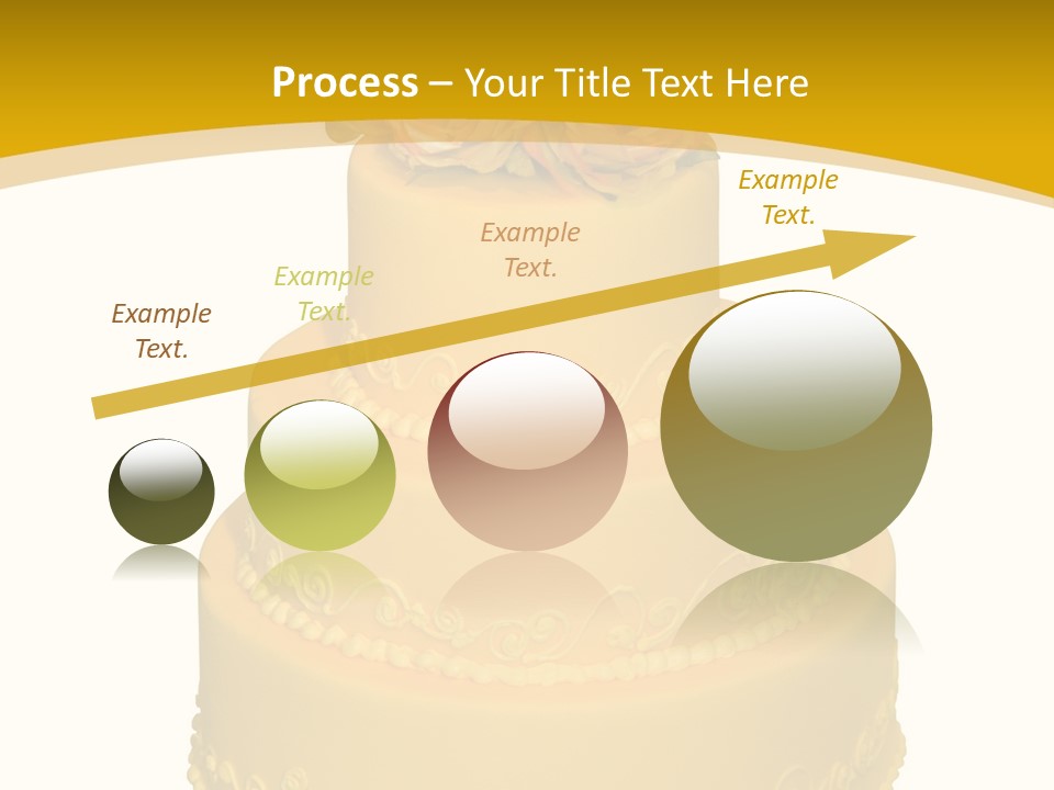 Wedding Cake Decorated With Flowers On The Top (Isolated On White) PowerPoint Template