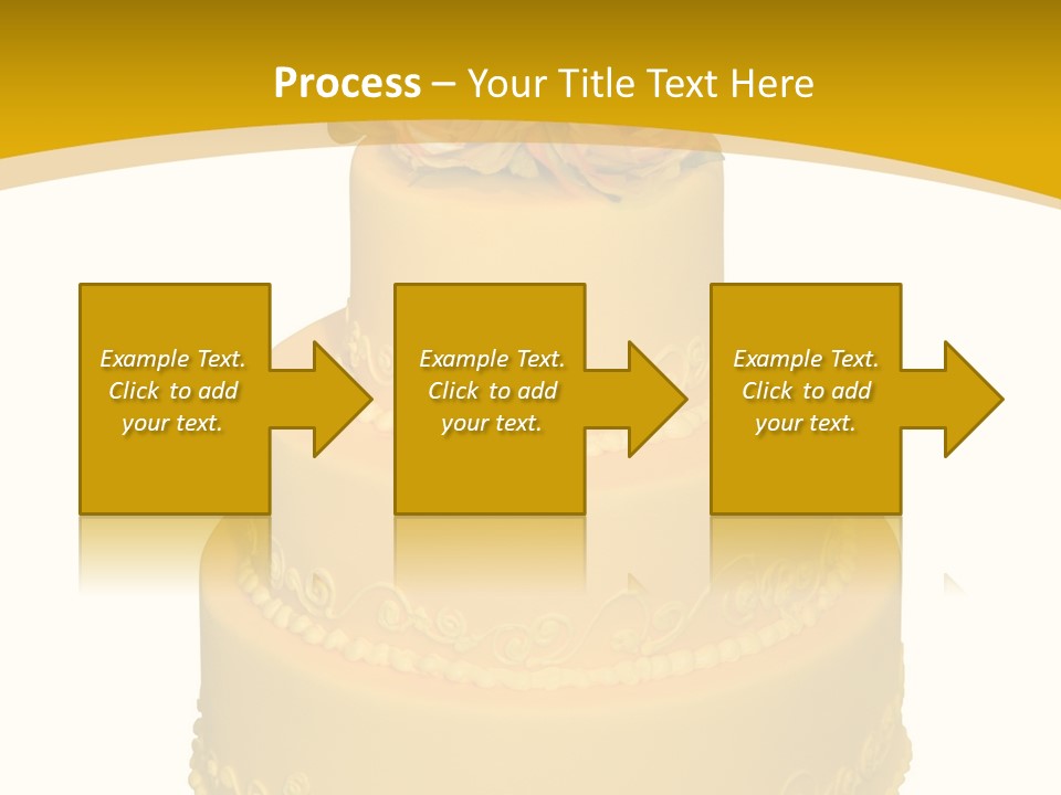 Wedding Cake Decorated With Flowers On The Top (Isolated On White) PowerPoint Template