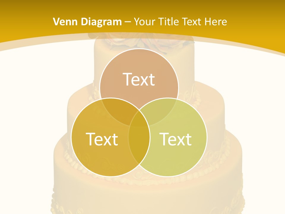 Wedding Cake Decorated With Flowers On The Top (Isolated On White) PowerPoint Template