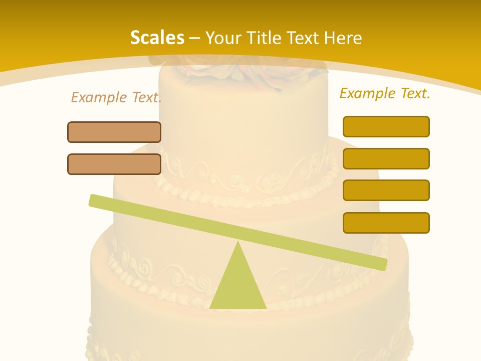 Wedding Cake Decorated With Flowers On The Top (Isolated On White) PowerPoint Template