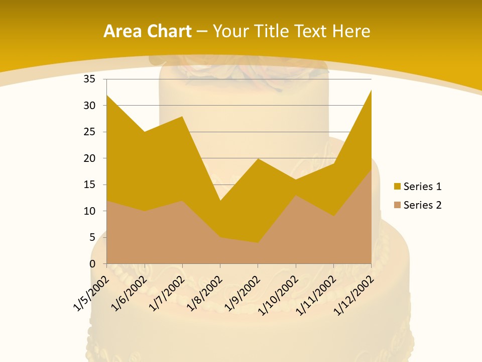 Wedding Cake Decorated With Flowers On The Top (Isolated On White) PowerPoint Template