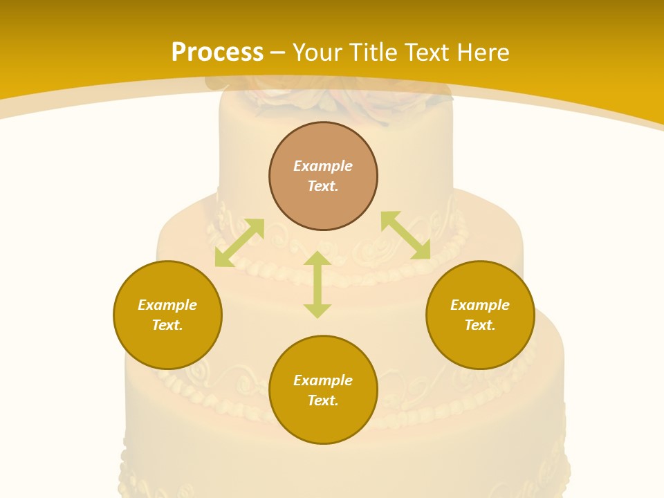 Wedding Cake Decorated With Flowers On The Top (Isolated On White) PowerPoint Template