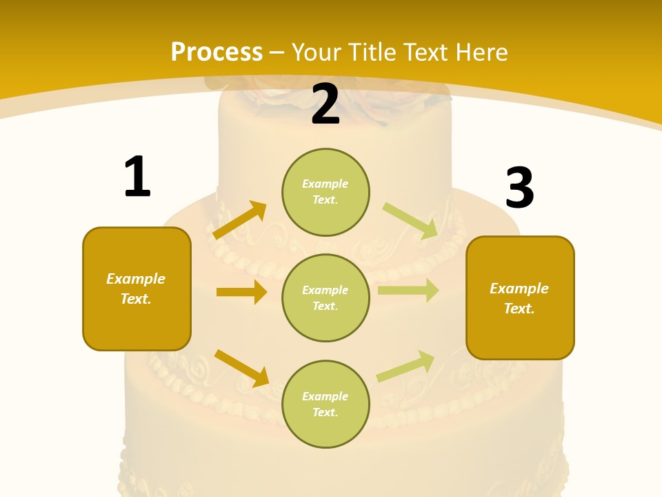 Wedding Cake Decorated With Flowers On The Top (Isolated On White) PowerPoint Template