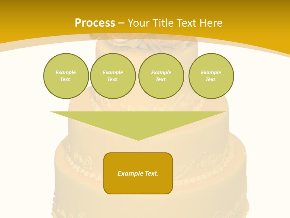 Wedding Cake Decorated With Flowers On The Top (Isolated On White) PowerPoint Template