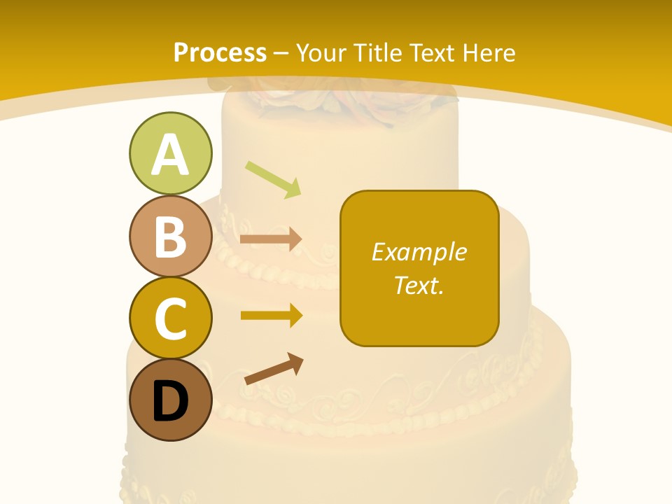 Wedding Cake Decorated With Flowers On The Top (Isolated On White) PowerPoint Template