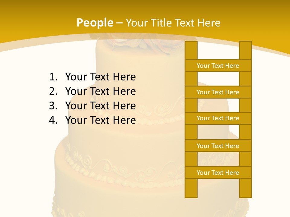 Wedding Cake Decorated With Flowers On The Top (Isolated On White) PowerPoint Template