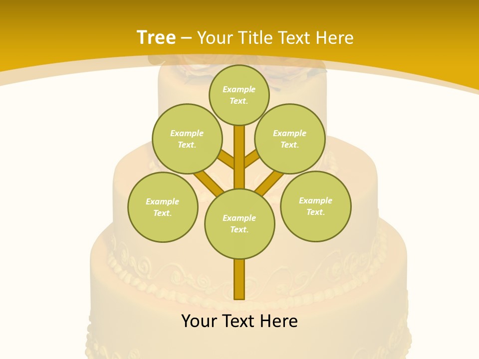 Wedding Cake Decorated With Flowers On The Top (Isolated On White) PowerPoint Template