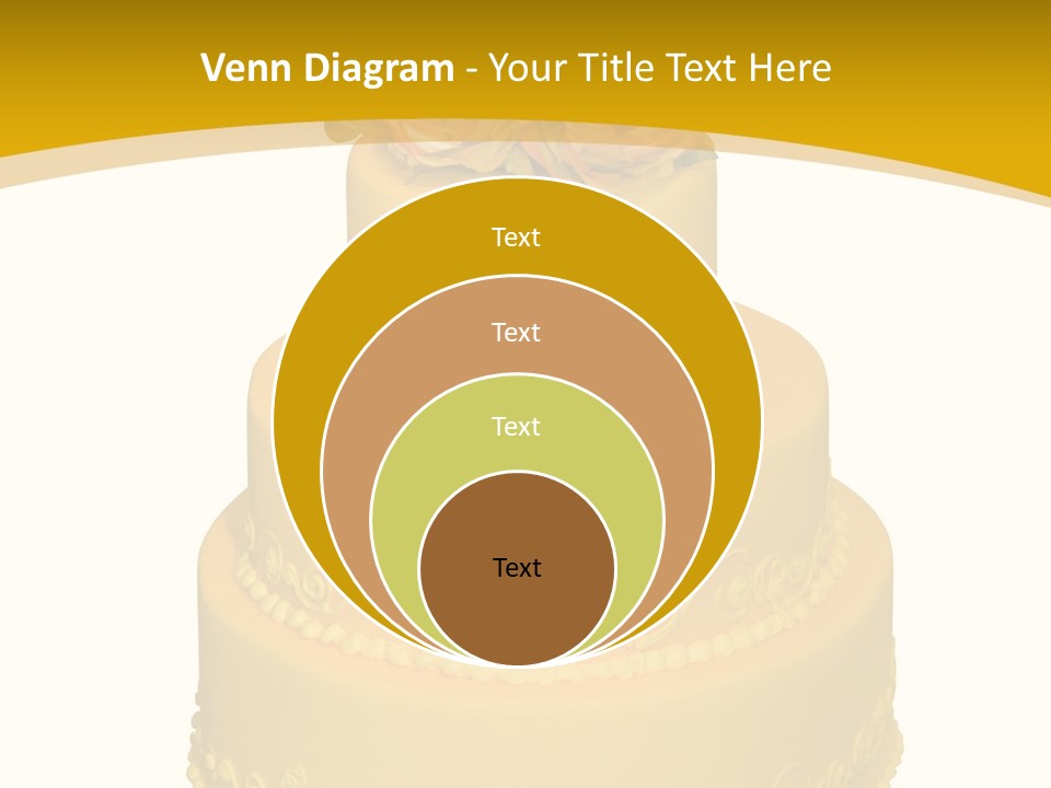Wedding Cake Decorated With Flowers On The Top (Isolated On White) PowerPoint Template