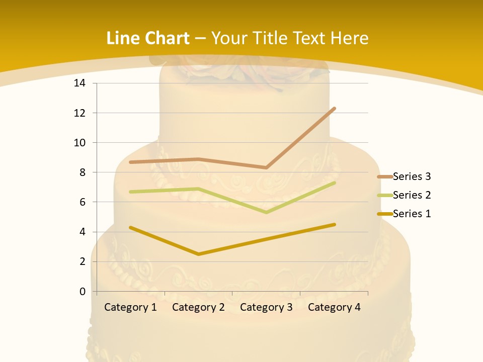 Wedding Cake Decorated With Flowers On The Top (Isolated On White) PowerPoint Template