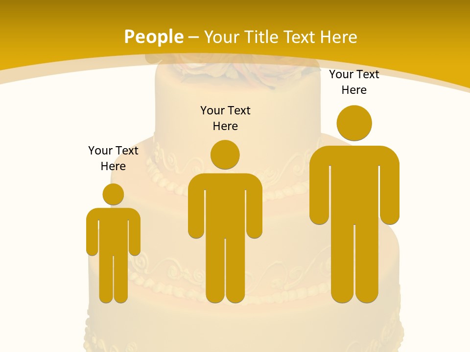 Wedding Cake Decorated With Flowers On The Top (Isolated On White) PowerPoint Template