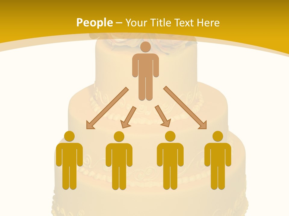 Wedding Cake Decorated With Flowers On The Top (Isolated On White) PowerPoint Template