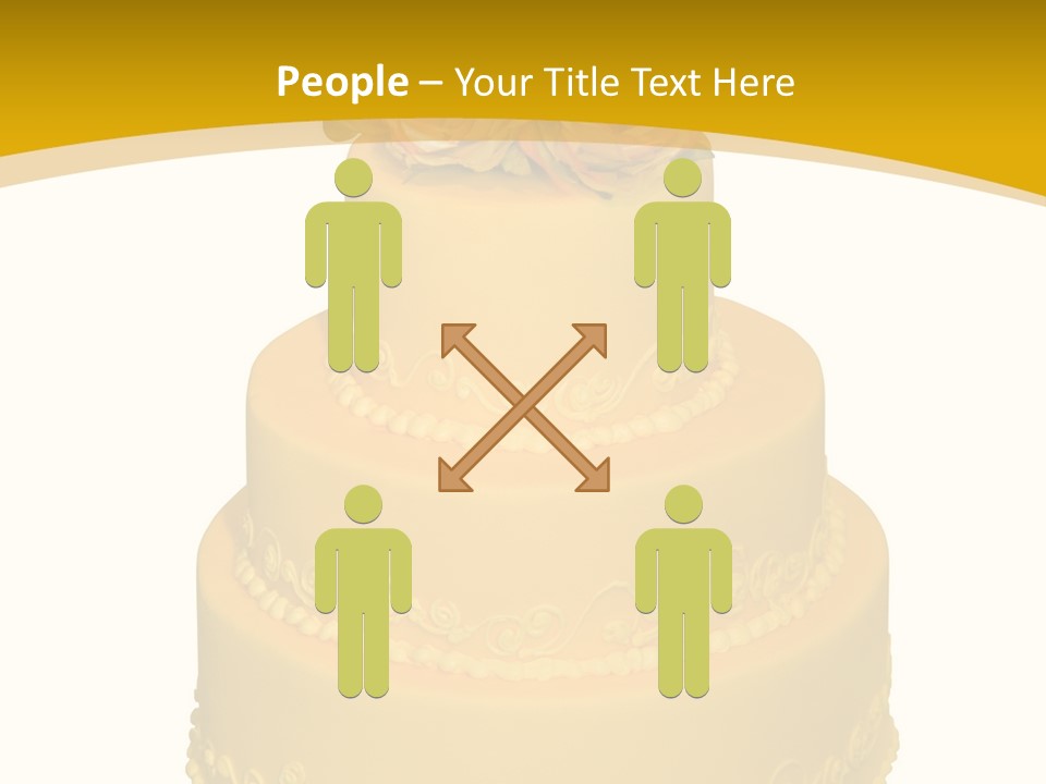 Wedding Cake Decorated With Flowers On The Top (Isolated On White) PowerPoint Template