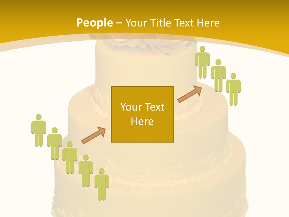 Wedding Cake Decorated With Flowers On The Top (Isolated On White) PowerPoint Template