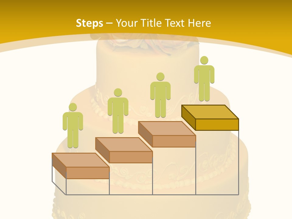 Wedding Cake Decorated With Flowers On The Top (Isolated On White) PowerPoint Template